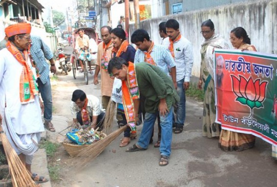 BJP stages cleanliness drive